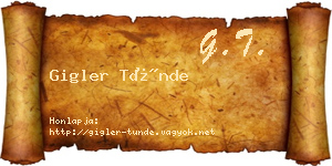 Gigler Tünde névjegykártya