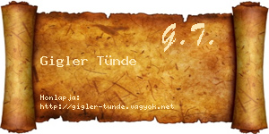 Gigler Tünde névjegykártya